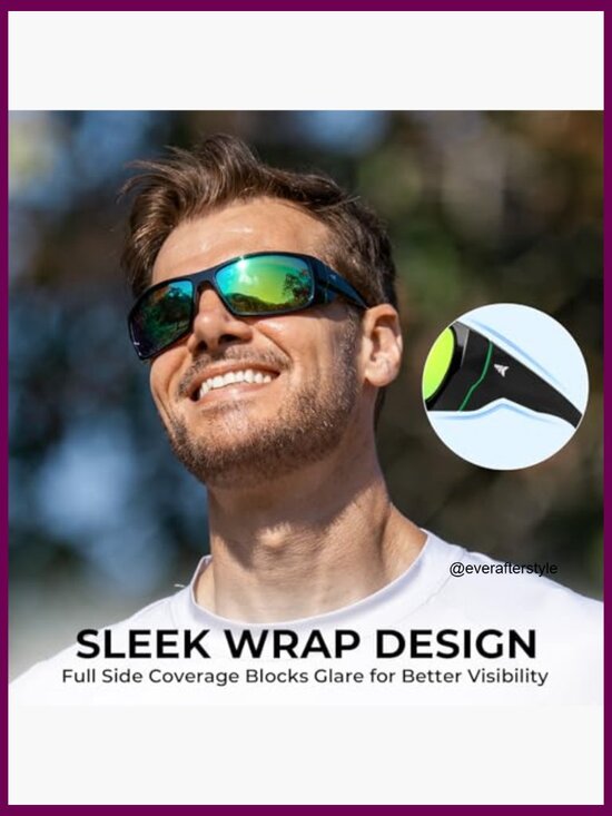 Polarized Sport Sunglasses with PuriVex Coating, Wrap Design